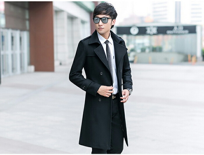 楽天市場】ロングコート メンズ ウール トレンチコート メンズ ロング