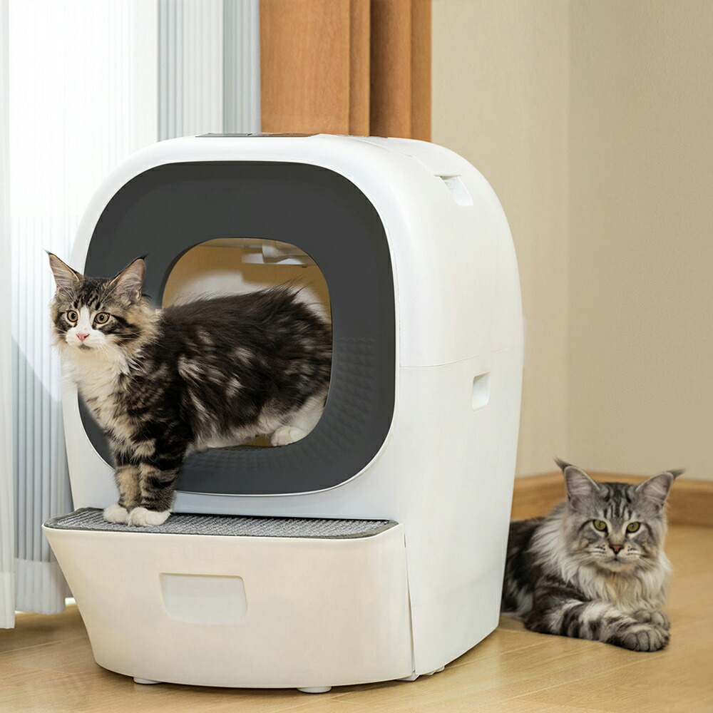 楽天市場】Real Scooper 全自動 猫トイレ 80L大容量 自動掃除 猫砂自動