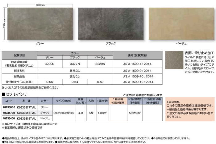楽天市場】タカショー K0633517TAL 40733000 セラ レバンテ グレー 6枚