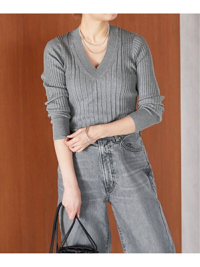 楽天市場】【SALE／30%OFF】イタリアシ RIB Vネックリブニット VERMEIL