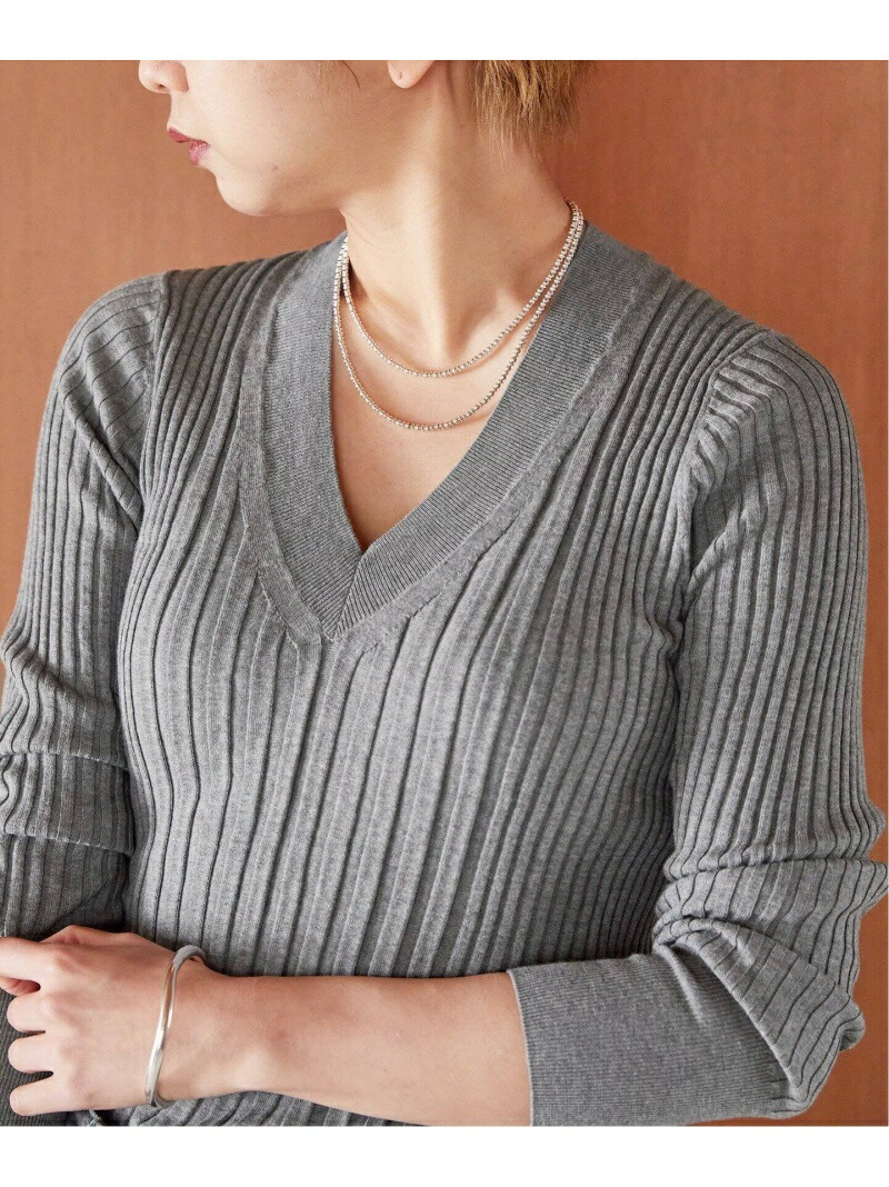楽天市場】【SALE／30%OFF】イタリアシ RIB Vネックリブニット VERMEIL