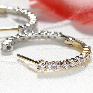楽天市場】Pt900/K18YG リバーシブル【1.0ct】ダイヤモンドピアス