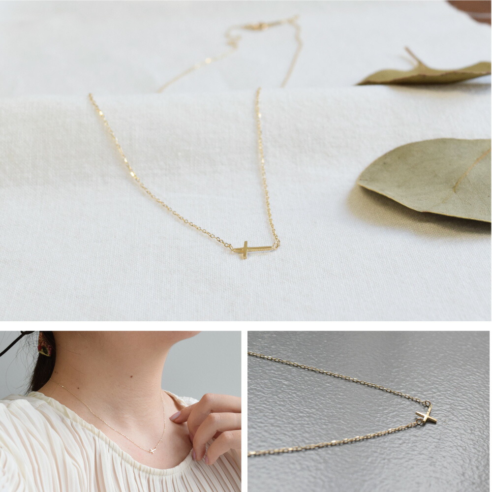 楽天市場】K10 ネックレス クロス 十字架 10金 ゴールド 10k K10 40cm