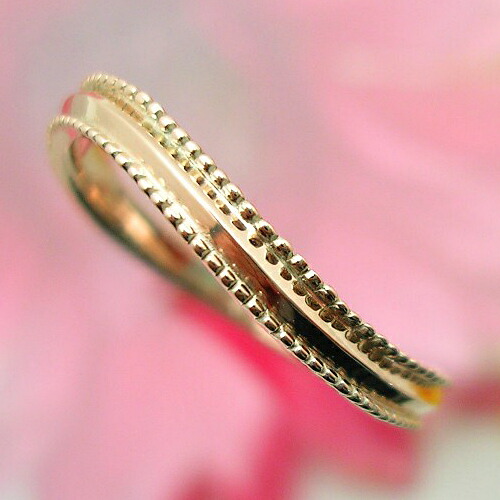 楽天市場】[地金・チェーン]ピンクゴールド(K10PG) デザインリング