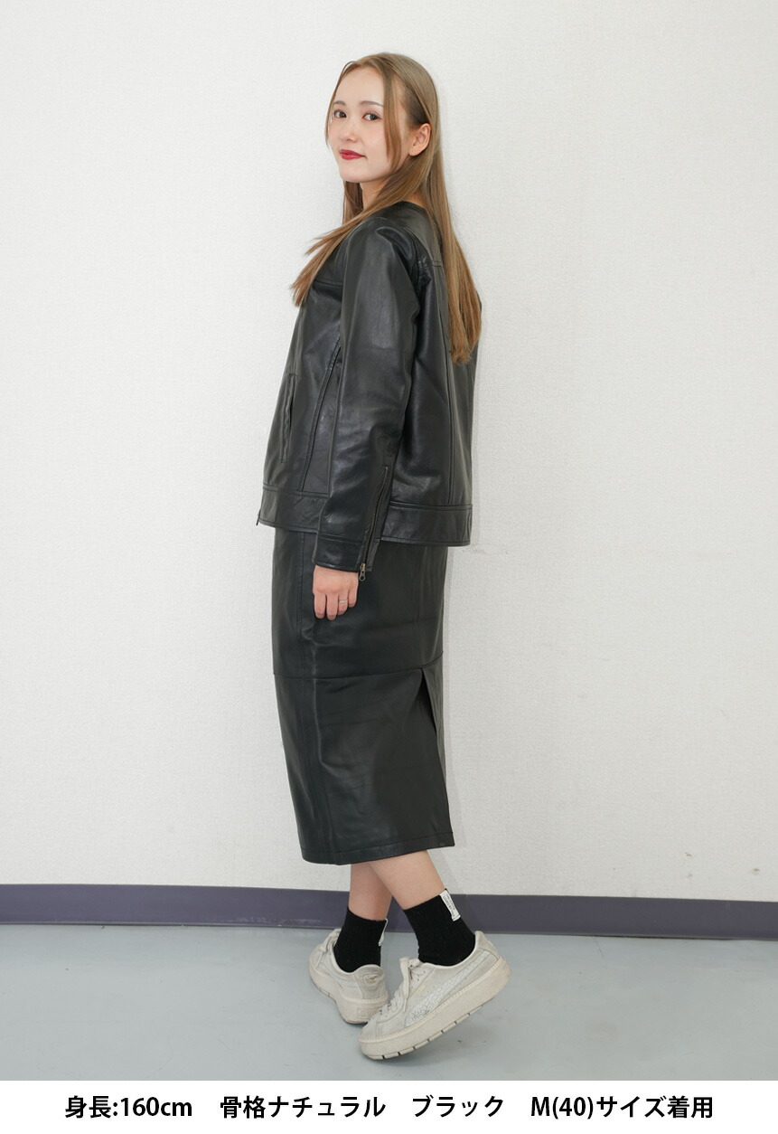 楽天市場】レザージャケット ノーカラージャケット ノーカラー 革