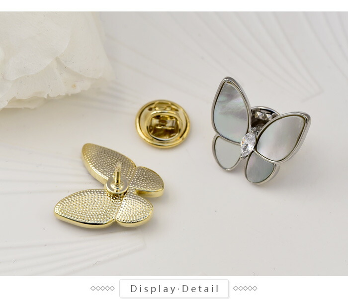 楽天市場】ブローチ 蝶 バタフライ 天然白蝶貝 シェル シンプル 知的