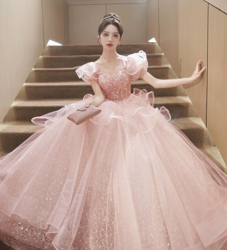 楽天市場】ピンク カラードレス パーティードレス 結婚式 二次会