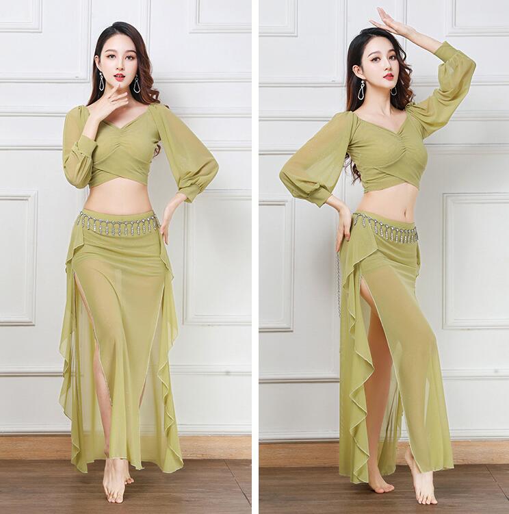 楽天市場】ベリーダンス 衣装セットアップ 新作 長袖 ロングスカート