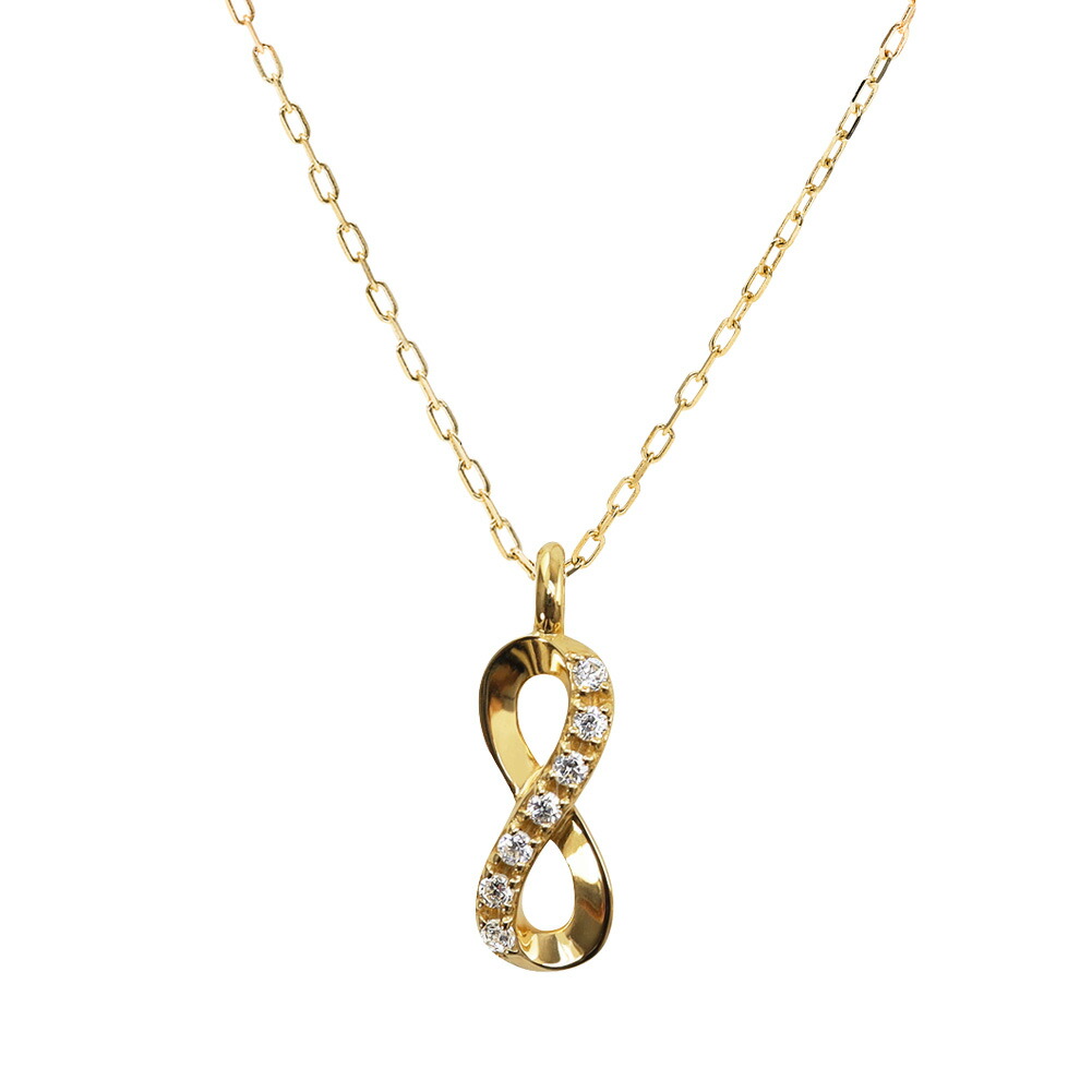 楽天市場】無限 モチーフ インフィニティ ネックレス 18金 K18