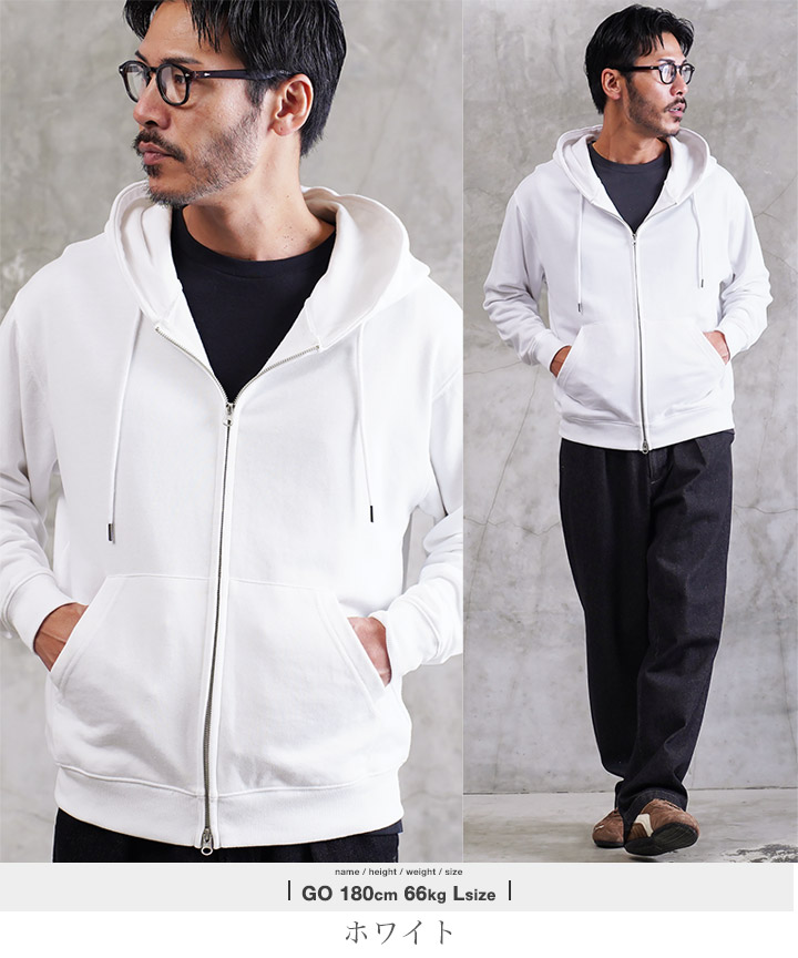 楽天市場】ジップアップパーカー メンズ パーカー◇裏毛ワンポイント