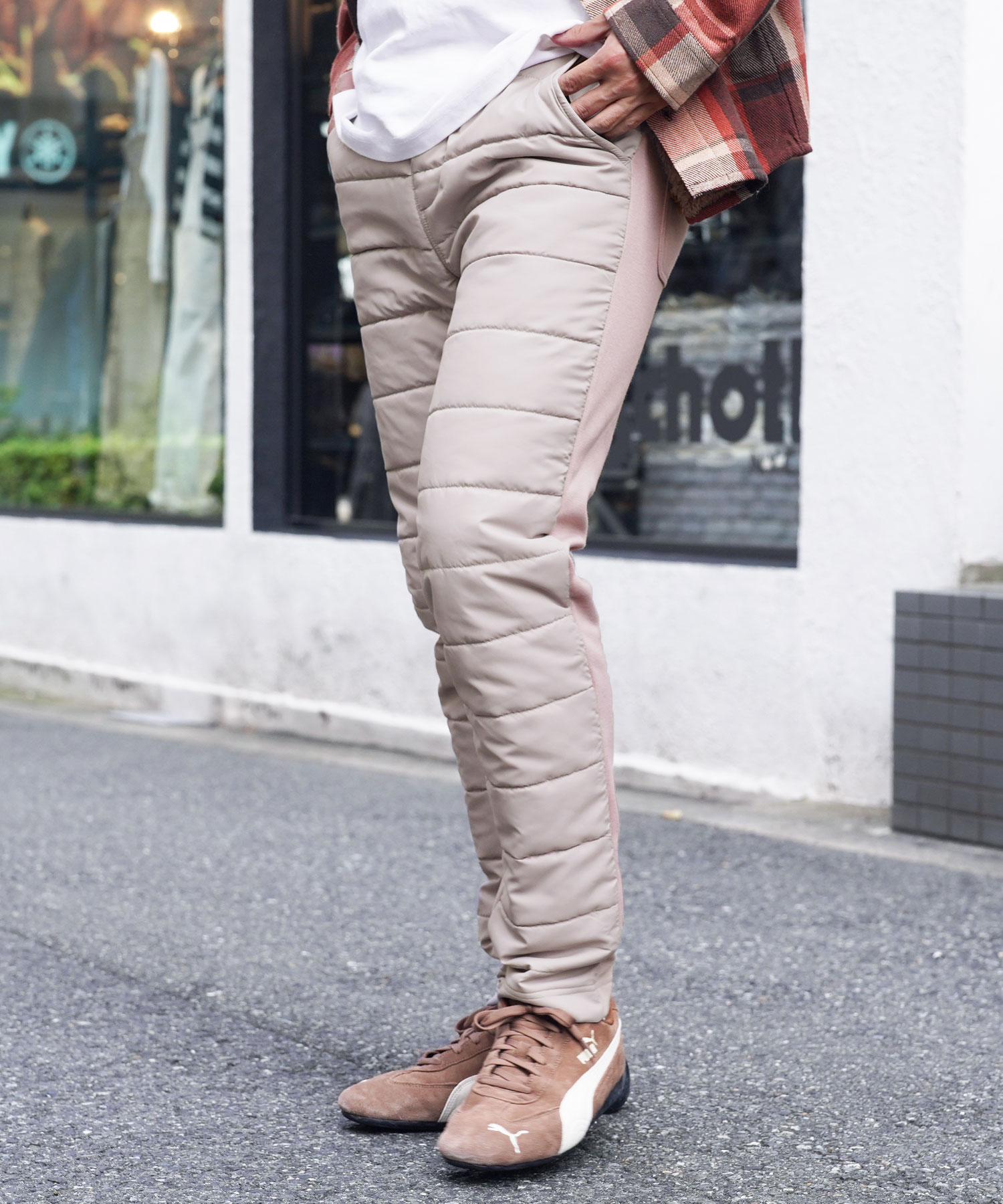 楽天市場】【送料無料】暖パン 裏起毛 エコ ダウンパンツ ジョガー