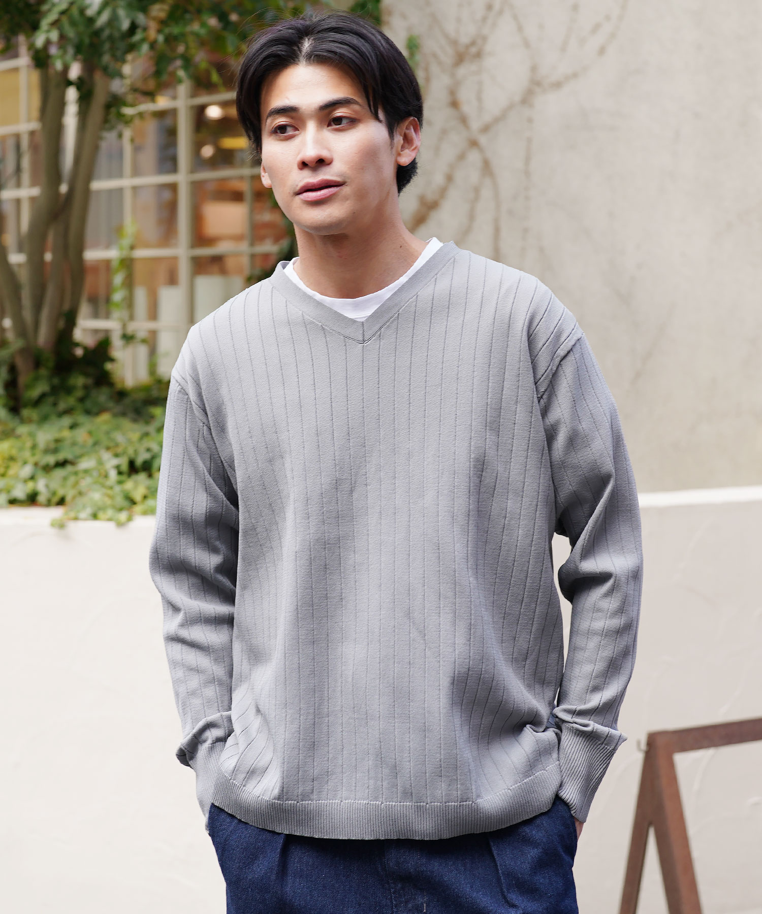 楽天市場】【クーポン対象外】ニット セーター 薄手 メンズ Vネック 速