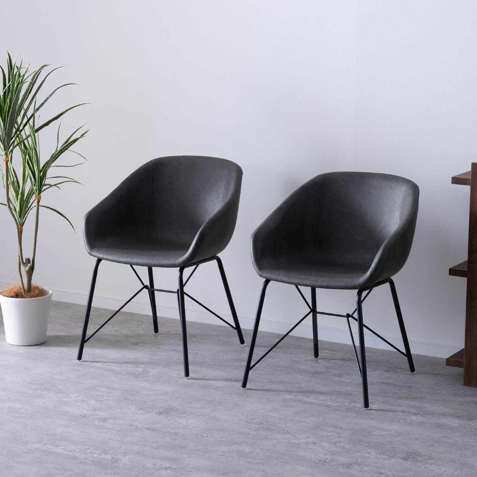 楽天市場】イームズ シェル チェア ダイニング レザー 肘付き 座面 高