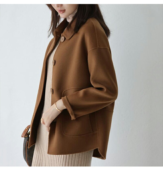 楽天市場】【送料無料】ステンカラーコート レディース ショートコート