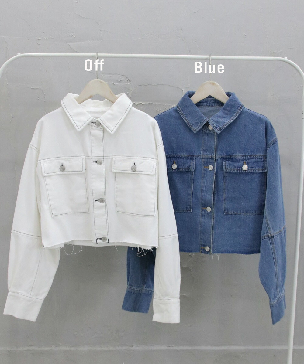 楽天市場】セール クロップドデニムジャケット ショートデニム 切りっ