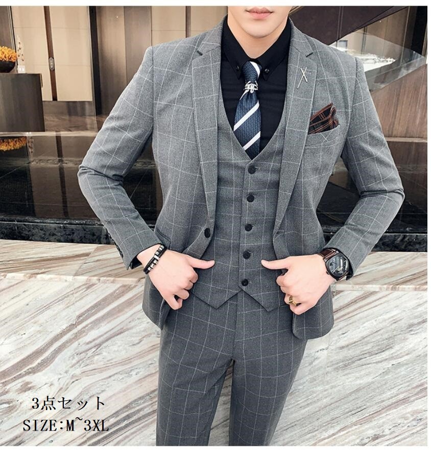 楽天市場】「品質良い」スーツ メンズ タキシースーツ チェック柄