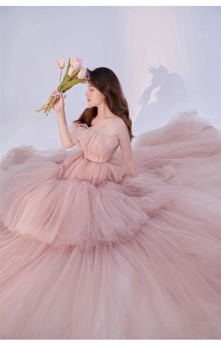 楽天市場】ウェディングドレス カラードレス ピンク 高級感 演奏会 姫