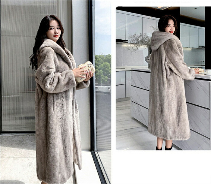 極美品 THE SCOTCH HOUSE ロングコート ファー モヘヤ グレー 極美品