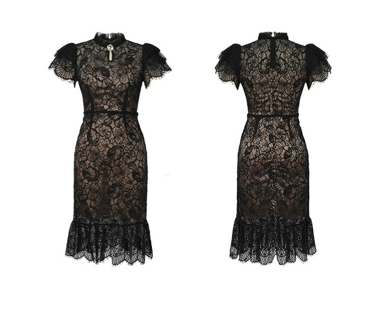 楽天市場】タイトワンピ レース ワンピース ボリューム袖 パーティー