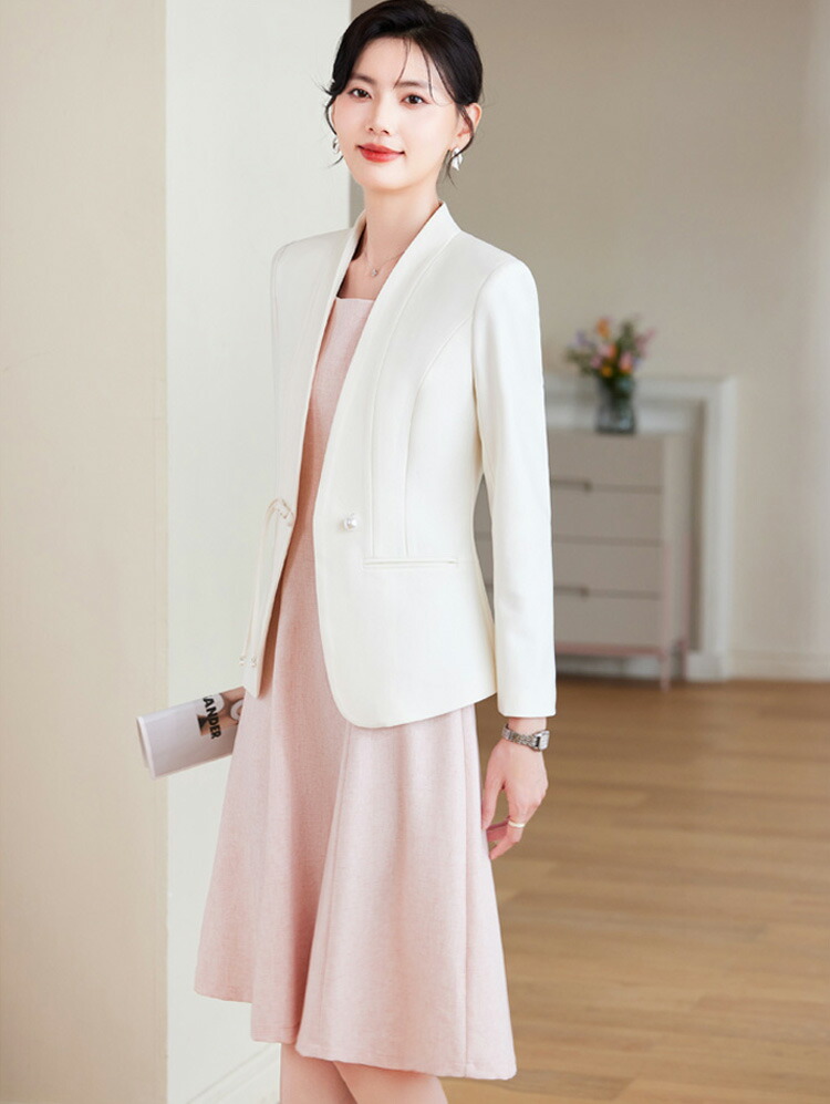 楽天市場】スーツ セットアップ 全4色 ノーカラー ジャケット