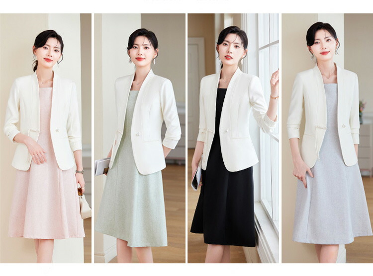 楽天市場】スーツ セットアップ 全4色 ノーカラー ジャケット