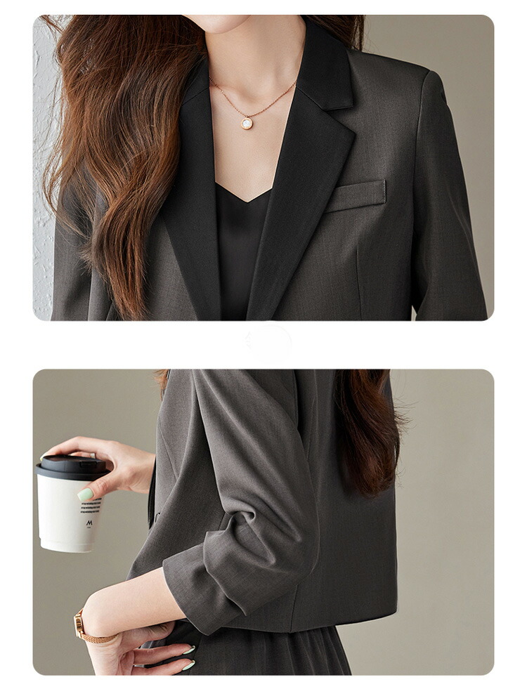 楽天市場】スカートスーツ セットアップ 全2色 バイカラー ショート丈