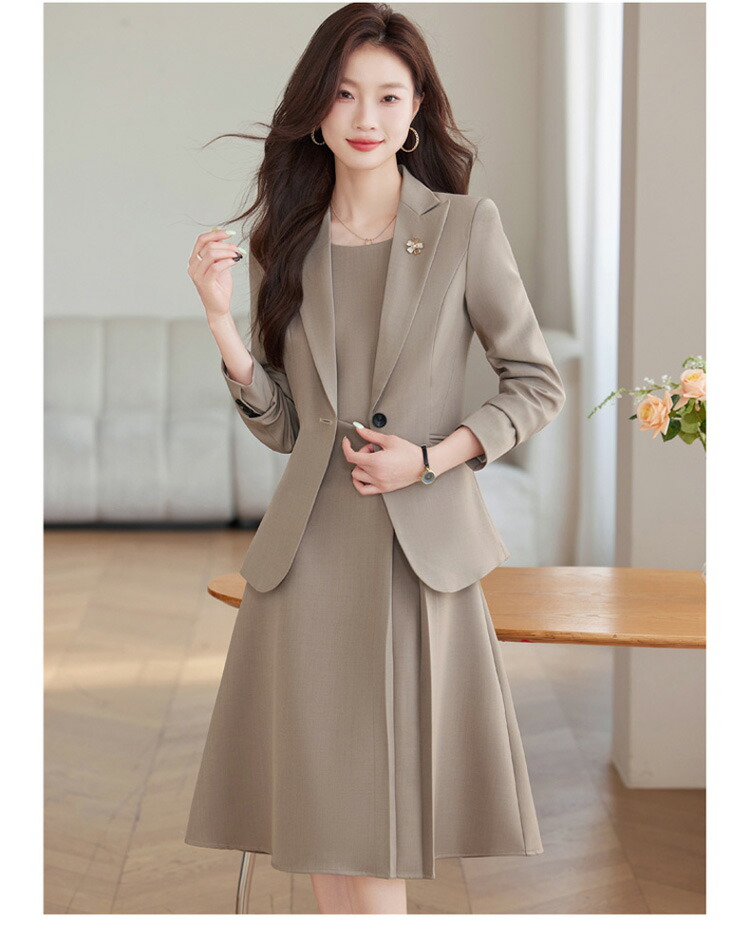 楽天市場】フォーマルスーツ レディース ワンピーススーツ 2点セット