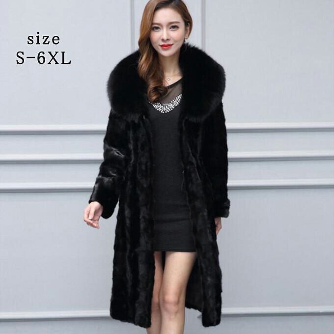 楽天市場】ファーコート レディース 毛皮コート ミンク フォックス襟