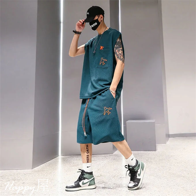 楽天市場】セットアップ メンズ ノースリーブ タンクトップ ショート