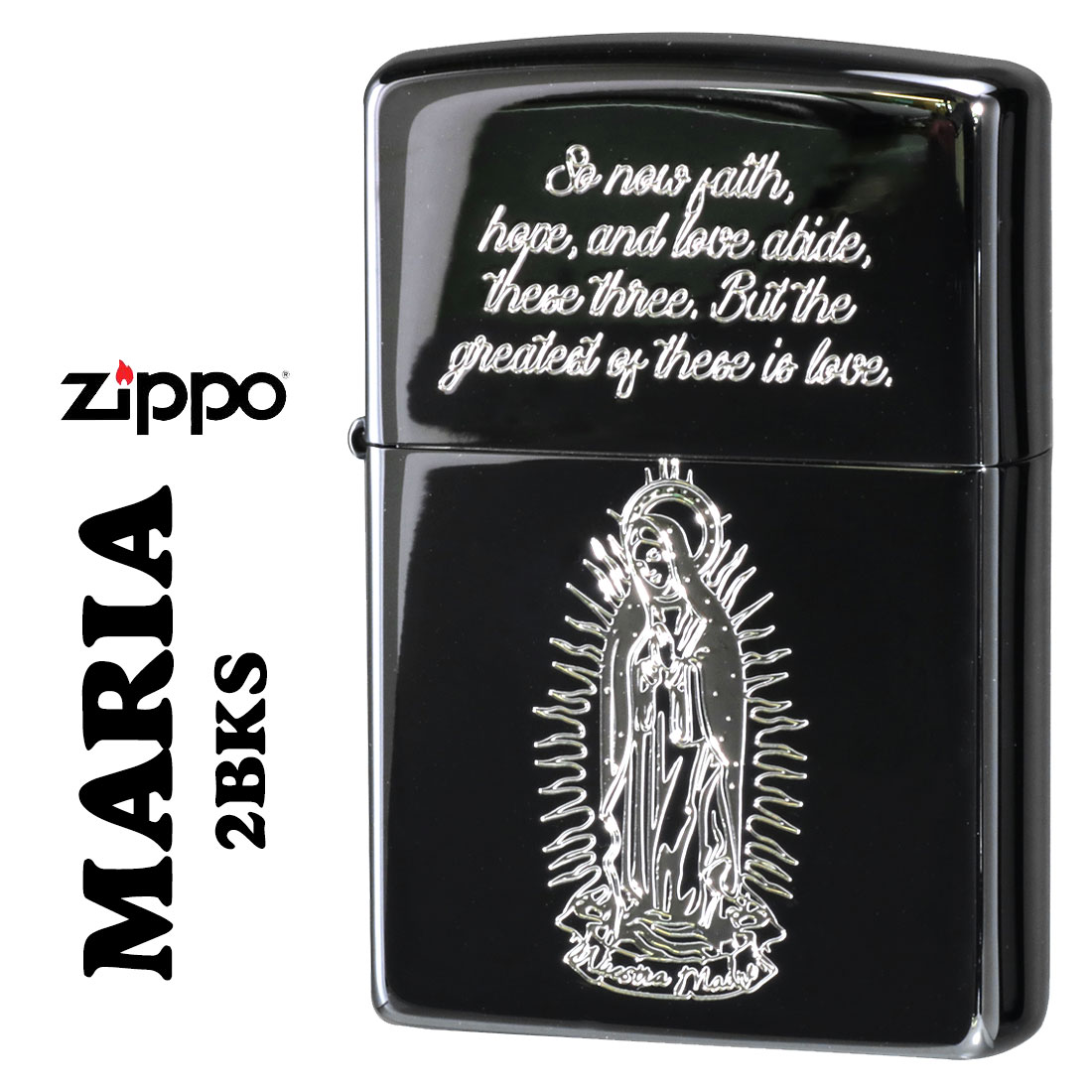 楽天市場】zippo(ジッポーライター)マリア MARIA 黒ニッケルメッキ