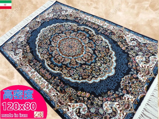 170万ノット、多色織！輝く、本場イラン産 絨毯！ 円形200cm‐200761 170