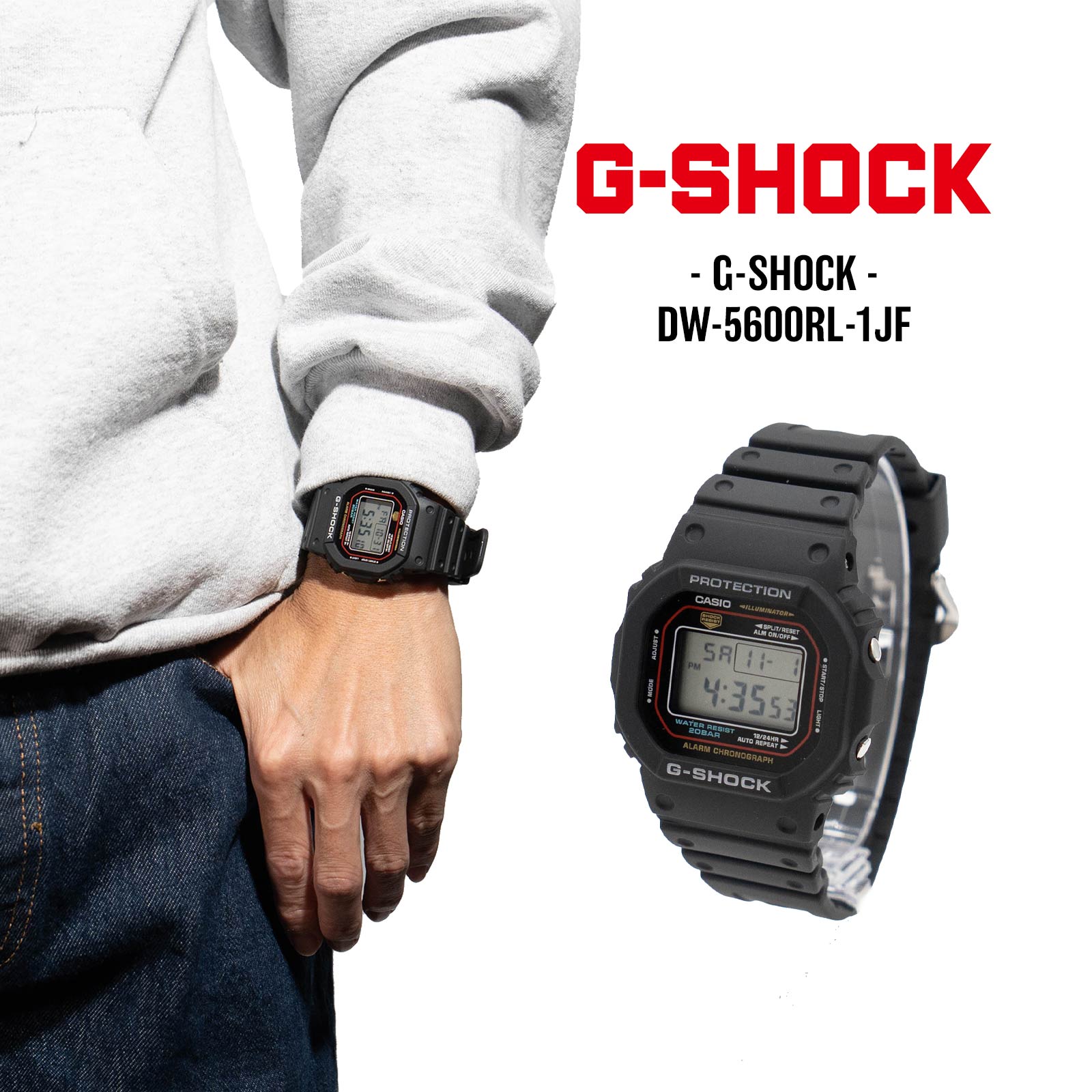 楽天市場】カシオ Gショック CASIO G-SHOCK DW-5600RL-1JF ｜ メンズ
