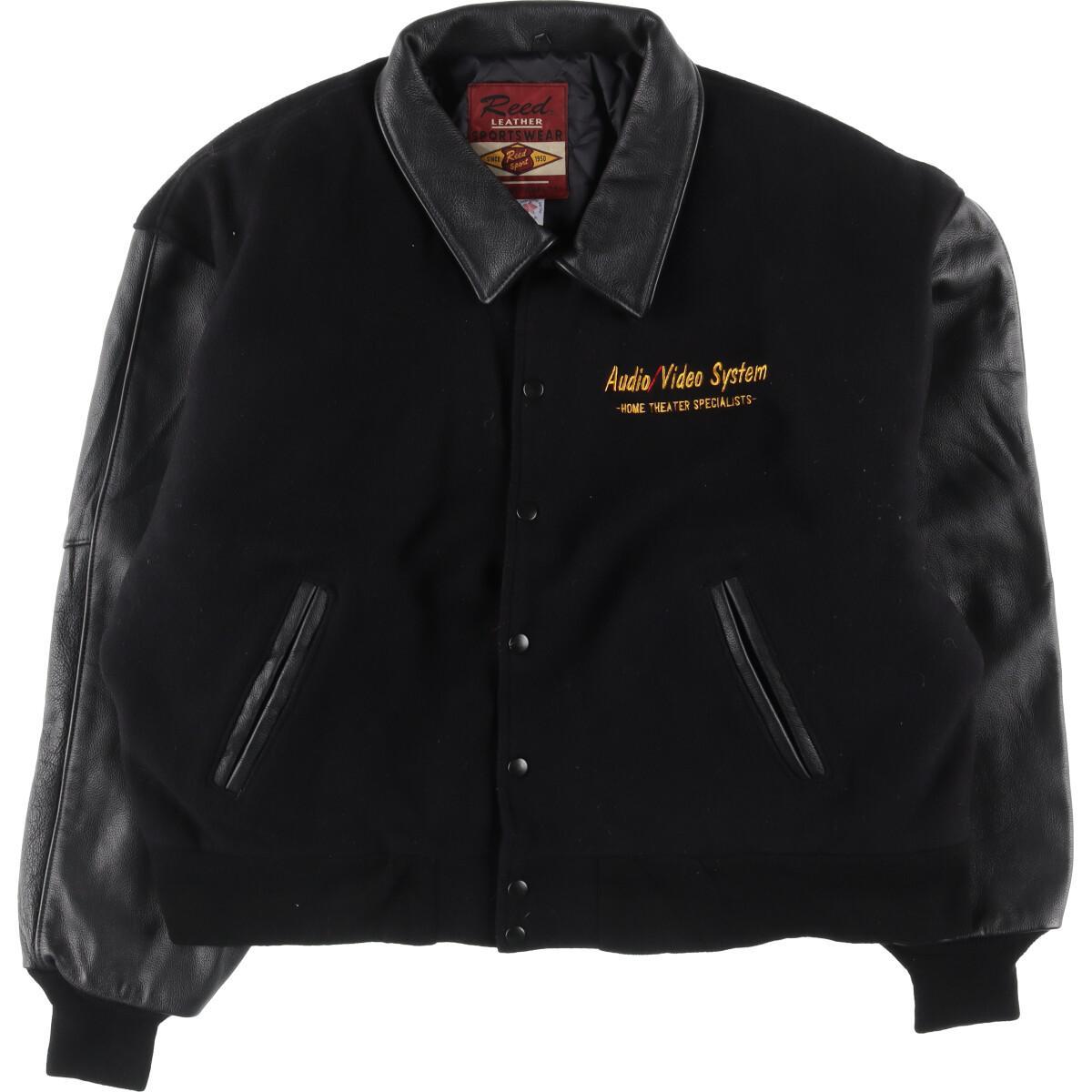 楽天市場】古着 Reed Sport 襟付き 袖革ウールスタジャン アワード
