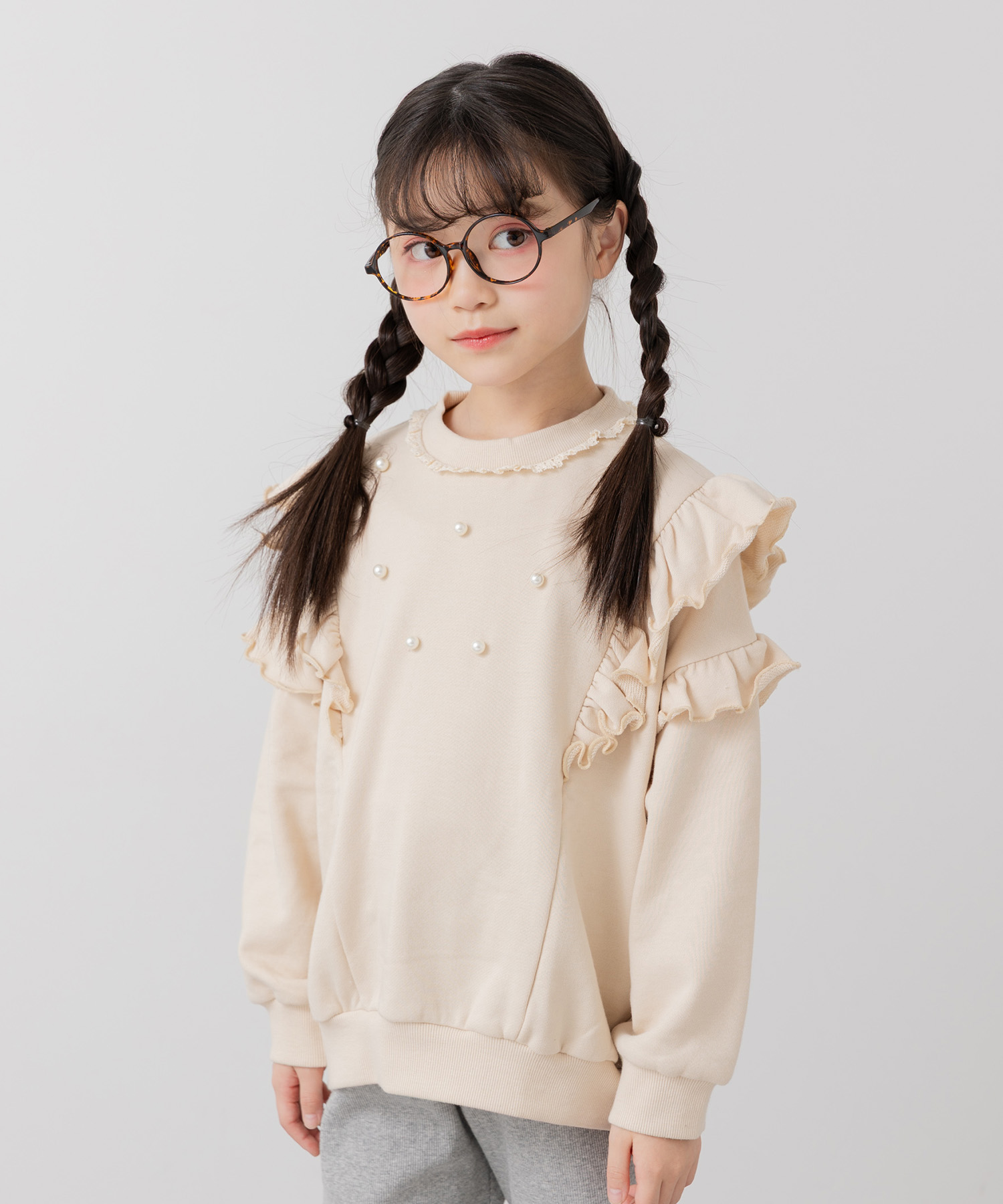 楽天市場】キッズ トレーナー フリル スウェット 子供服 長袖 裏毛