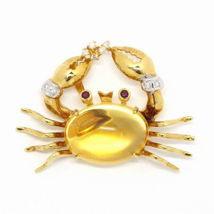 楽天市場】ポンテヴェキオ Ponte Vecchio ブローチ カニモチーフ K18YG