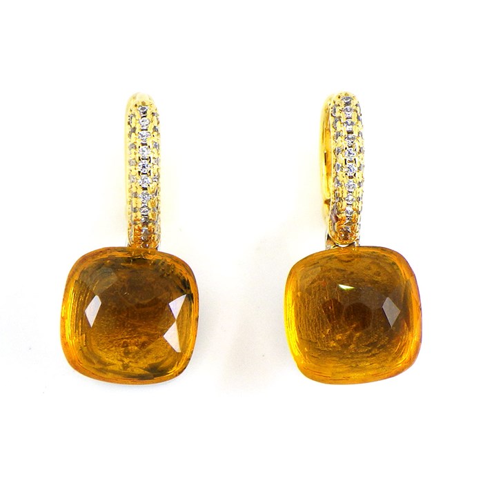 楽天市場】ポメラート Pomellato ピアス ヌード シトリン 透明石 K18YG