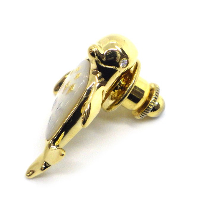 楽天市場】ミキモト MIKIMOTO ピンブローチ ピクウェ イルカモチーフ