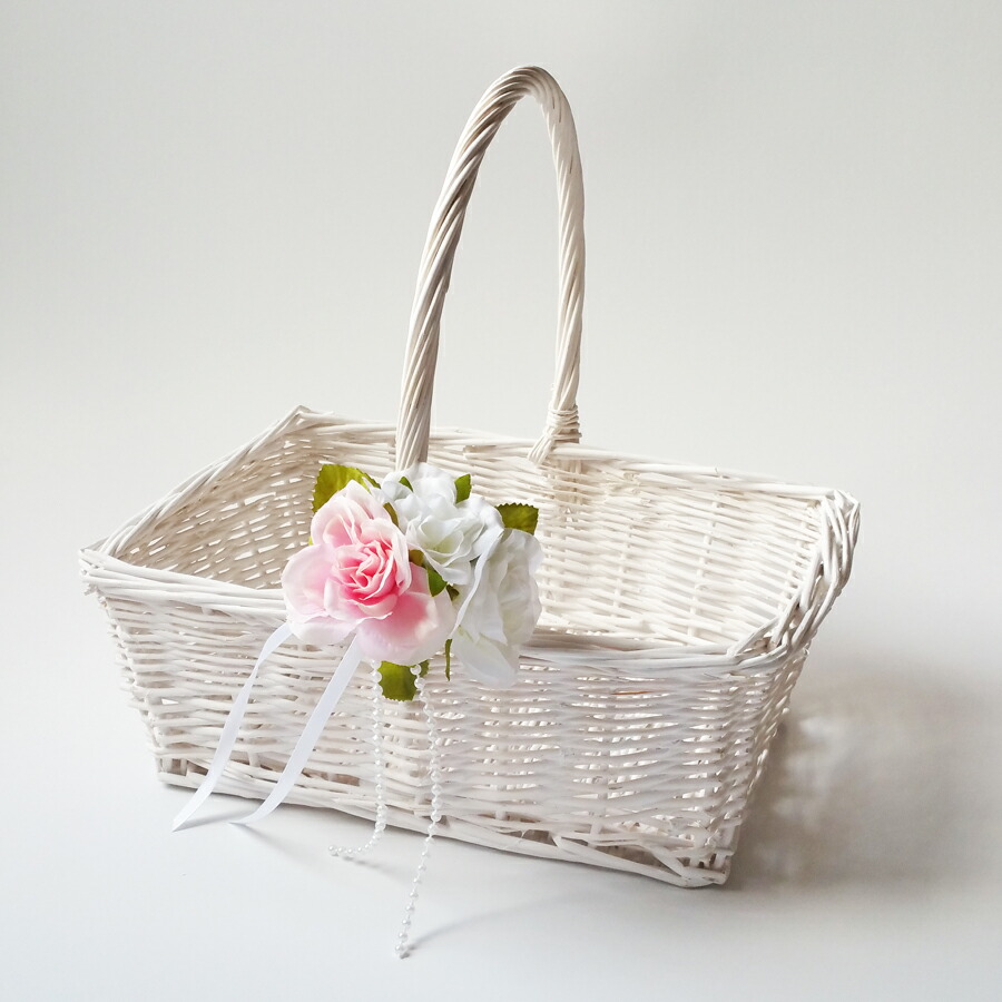 楽天市場】結婚式 カゴ、ウエディング バスケット(スクエア)ホワイト