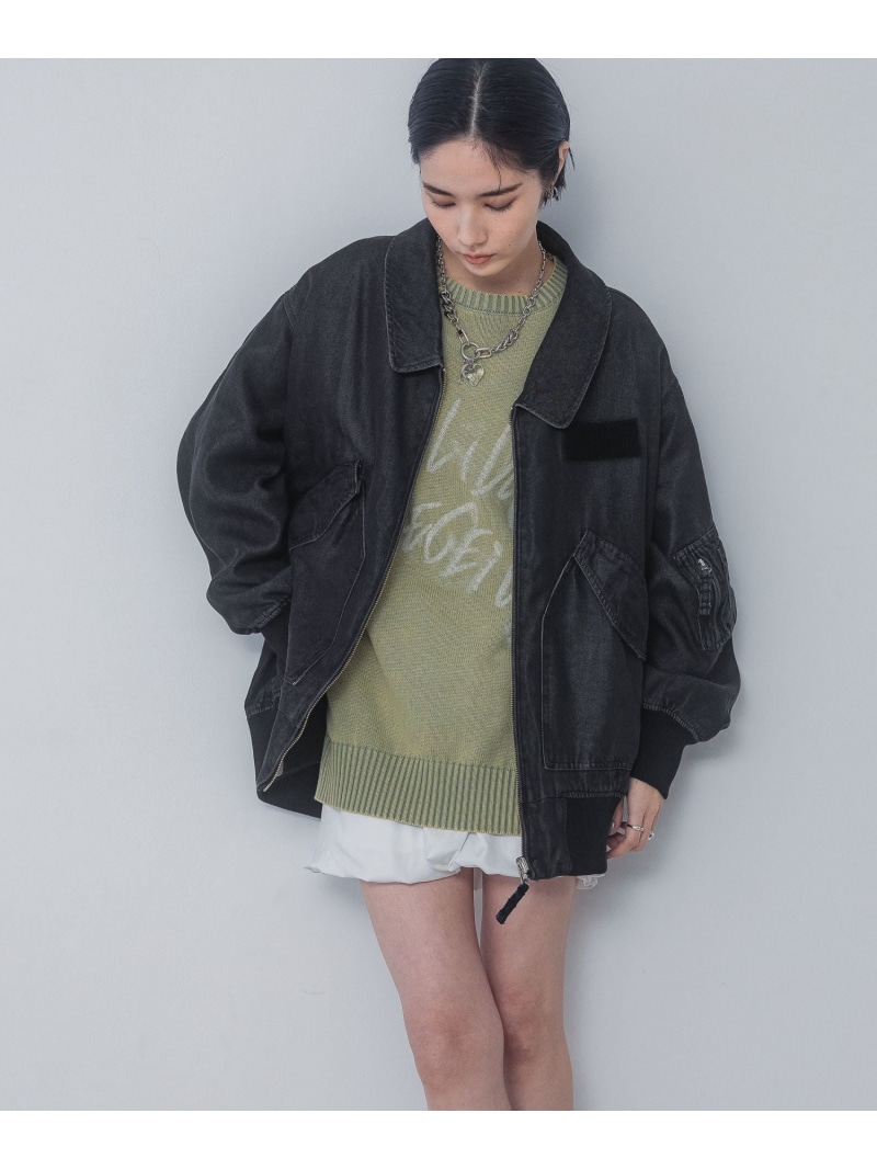 JEANASIS リバーシブルフライトジャケット ブラックxブラックデニム