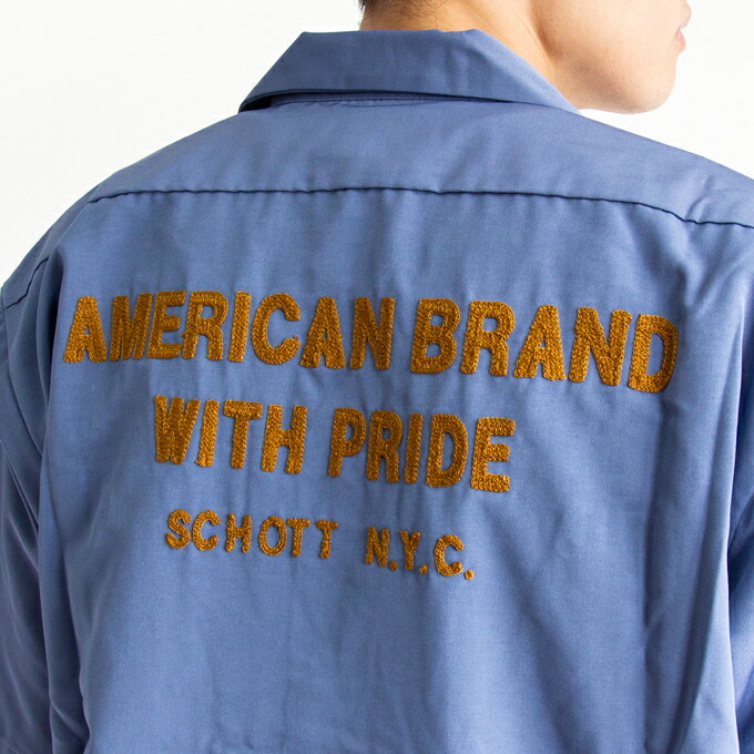 楽天市場】Schott ショット 刺繍 ワークシャツ TC WORK SHIRT