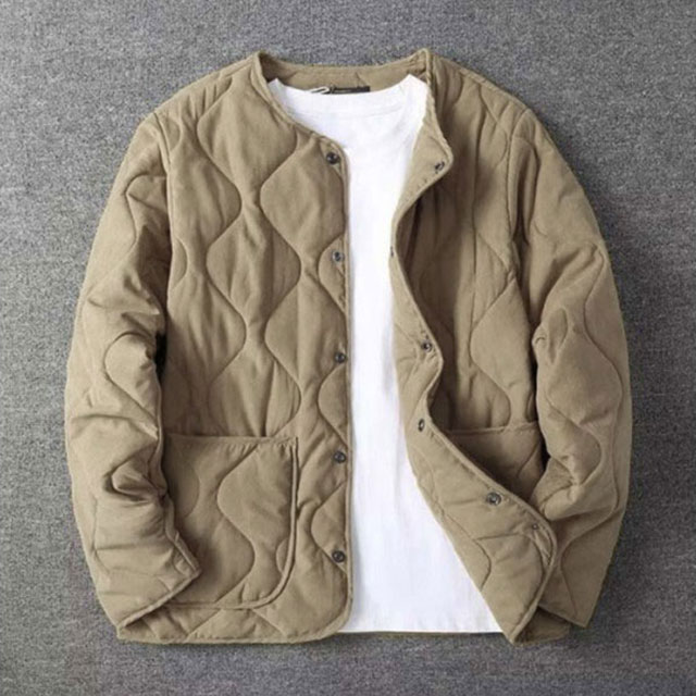楽天市場】ノーカラーキルティングジャケット ブルゾン メンズ 長袖