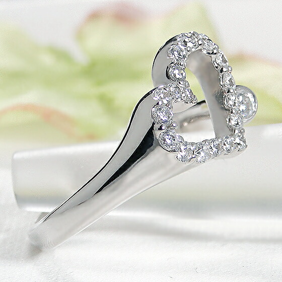 楽天市場】K18WG 【0.35ct】ダイヤモンド ハート リング【送料無料