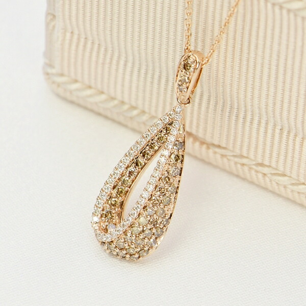 楽天市場】ダイヤモンド ネックレス パヴェ 0.6ct K18 ピンクゴールド
