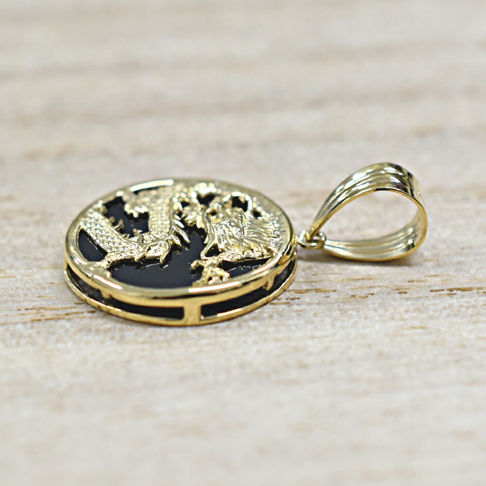 楽天市場】【送料無料】K18 18金 オニキス 龍 ドラゴン ペンダント