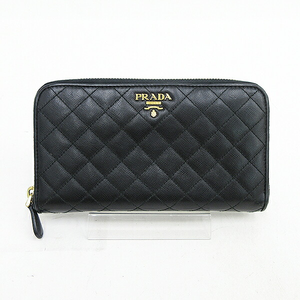 楽天市場】PRADA(プラダ) ラウンドファスナー 長財布 キルティング 黒