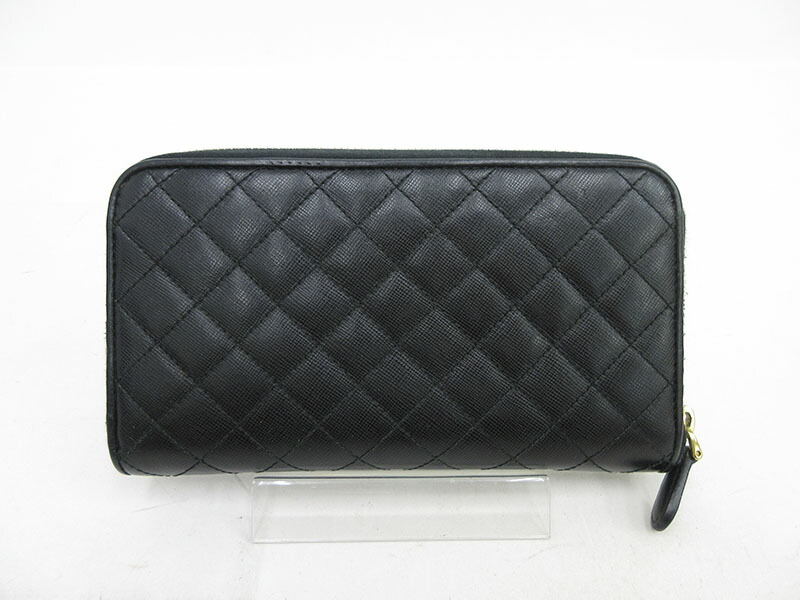 楽天市場】PRADA(プラダ) ラウンドファスナー 長財布 キルティング 黒