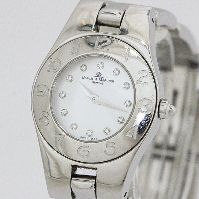 楽天市場】ボーム＆メルシエ リネア 12Pダイヤ シェル文字盤 SS