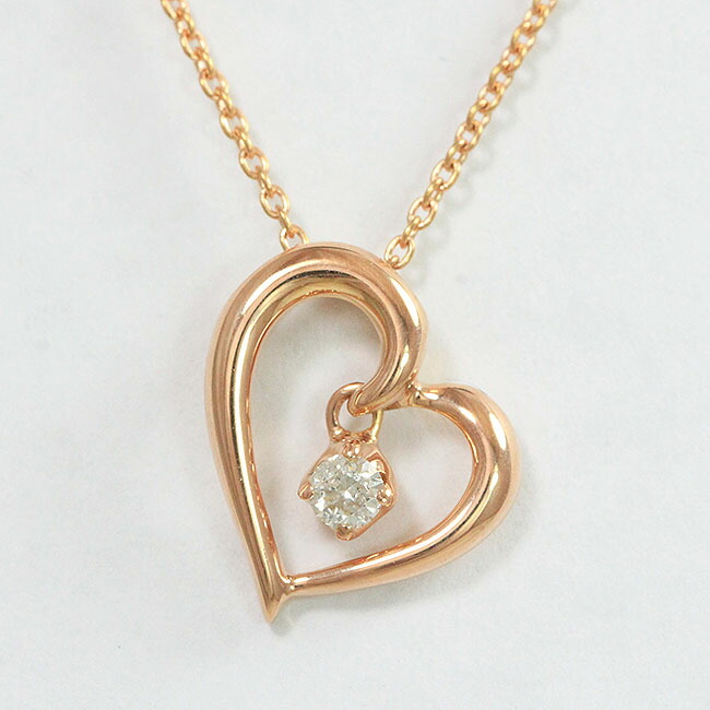楽天市場】4℃(ヨンドシー) ネックレス ハート ダイヤモンド 18金ピンク