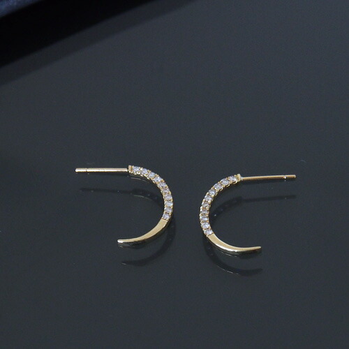 楽天市場】18金 ダイヤモンド0.2ct 片耳0.1ct フープピアス K18YG