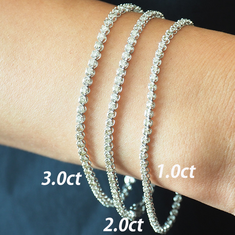 楽天市場】【楽天1位】ダイヤ テニスブレスレット 1.0ct 18金